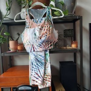 Fabletics palm yoga / running outfit, L, M